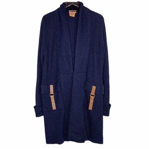 Tory Burch Bergdorf Goodman Long Cardigan Sz L Navy